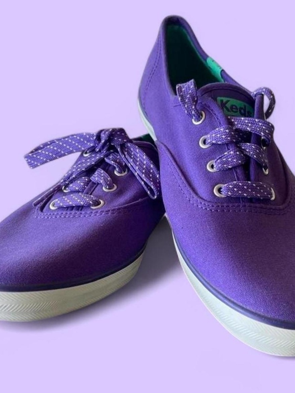 Keds Purple Canvas Low-Top Lace-Up Sneakers